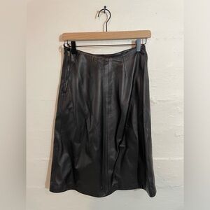 Rizal brown leather skirt‎